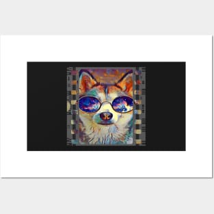 Cool Siberian Husky Pop Art Camera Roll Movie Star Huskies Funny Dog Gifts Posters and Art